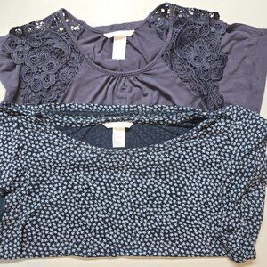 Bundle of 2 H&M Women's Sz L Sleeveless Knit Unlined Scoop Neck Blouses